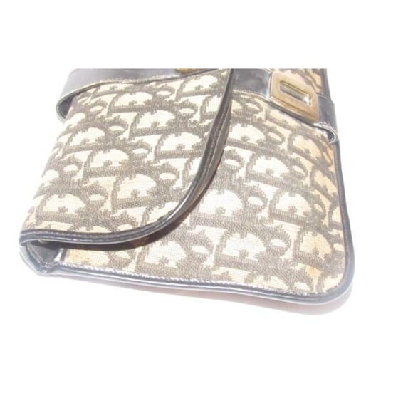 Dior Two Way Belt Purse Gold CD Accent Removable Strap Black Grey Trotter Print - Picture 7 of 12